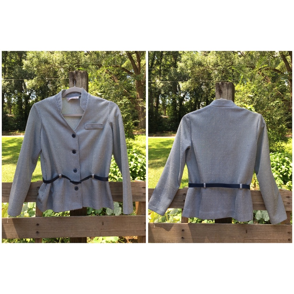 60’s vintage hickory striped belted top shacket - Picture 5 of 8